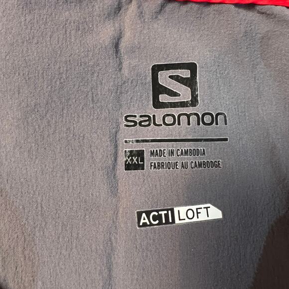 Soloman Actiloft Wind Breaker Style Zip Up Jacket - Mens XXL 2XL - Red + Yellow - Picture 6 of 9